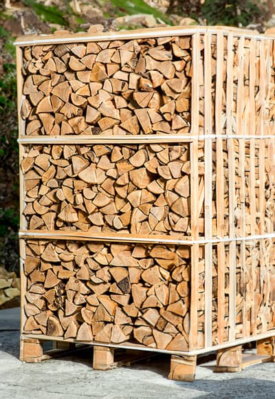 25 cm Brennholzpalette aus ofengetrockneter Esche – 1,8 m³