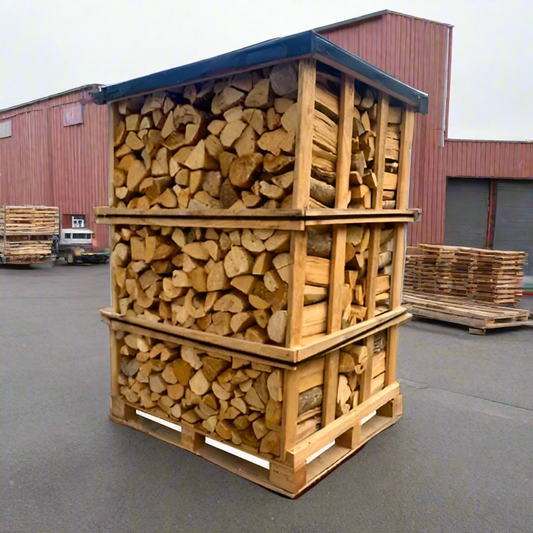 30 cm trockene Brennholzscheite auf einer Palette (3 Kubikmeter)